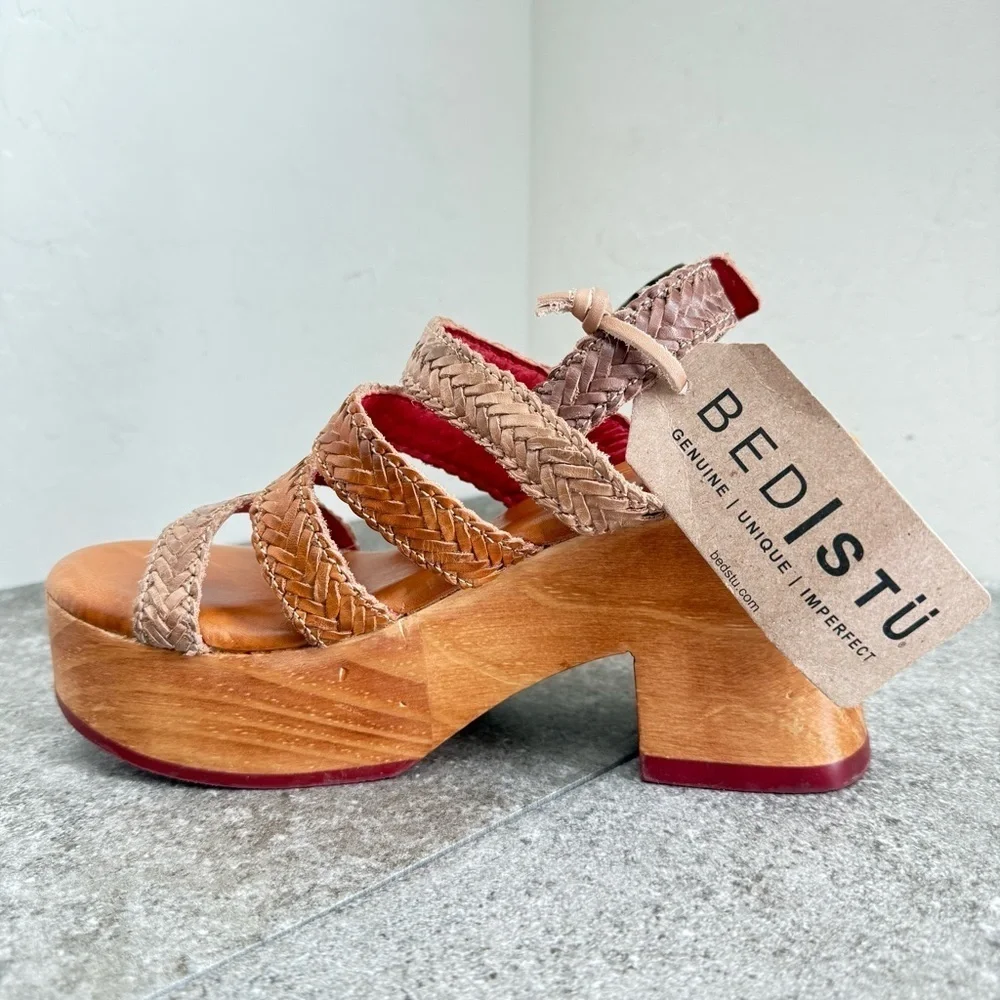 NEW Bed Stu Voicing Braided Leather Platform Sandals Size 6